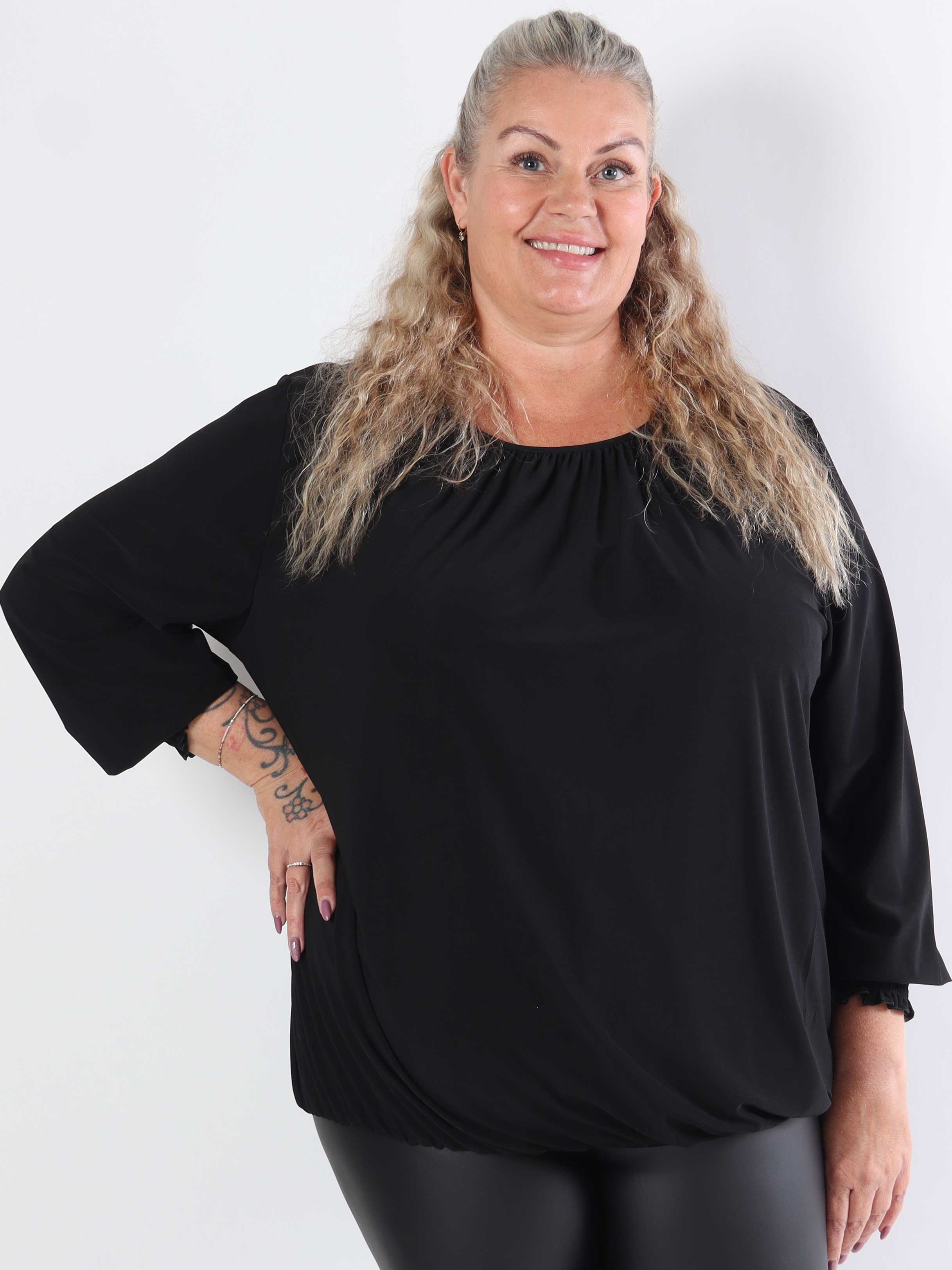 Miracle Plain Shirt L/S - Elastisk plus size-blus med långa ärmar